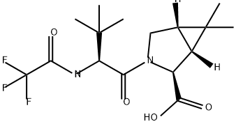 (1R, 2S,5S)-3-((S)-3,3-démheitil-2-(2,2,2-trífhluaraacetamidó)bútanail)-6,6-démheitil-3-aicabicyclo[3.1.0]heacsán -2-aigéad carbocsaileach