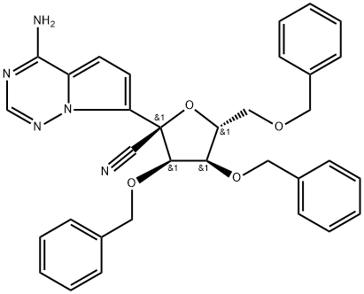 (2R,3R,4R,5R)-2-(4-aimínioróil[2,1-f][1,2,4]triazin-7-il)-3,4-bis(beinsileocsaí)-5-(( beinsileocsaí)meitil)tetrahidreafuran-2-carbónáitrile