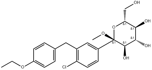 (2S,3R,4S,5S,6R)-2-(4-clóra-3-(4-ethocsaitbeinsile)feanil)-6-(hiodrocsai-Mheitil)-2-Meiteocsaititri-2H-pioráin-3,4,5-triol