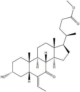 (E/Z)-3α-hiodrocsa-6-eitilidéin-7-keto-5β-cholan-24-aigéad oic Eistir meitile