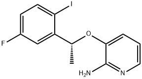 (R)-3-(1-(5-fluara-2-iodaiphenil)ethocsa)piridin-2-aimín