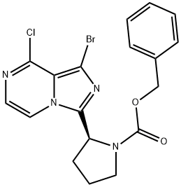 (S)-beinsile 2-(1-bróma-8-clóraimídaz[1,5-a]pirazin-3-il)pirrolidine-1-carbocsailáit
