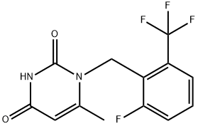 1-[2-Fluara-6-(trífhluaramethyl)beinsile]-6-meitilpirimidín-2,4(1H,3H)-dé-ón