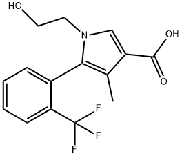 1-(2-hiodrocsaitil)-4-meitil-5-(2-(trífhluaramethyl)feinil)-1H-pirróil-3-aigéad carbocsaileach