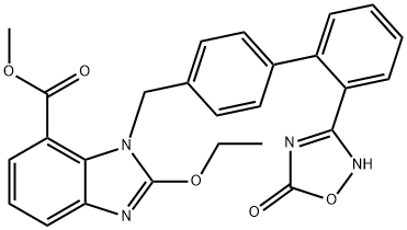 Aigéad 1H-BenziMidazole-7-carbocsaileacha, 1-[[2'-(2,5-dé-hidr-5-ocsa-1,2,4-ocsa-asail-3-il)[1,1'-défheinil]-4- yl]Meitil] -2-ethocsa-, eistear meitile