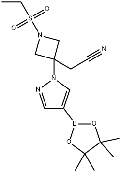 2-(1-(Eilsulfóin)-3-(4-(4,4,5,5-tetramethyl-1,3,2-dé-ocsa-aborolan-2-il)-1H-pirazol-1-il)azetidin-3- yl)aicéititríle