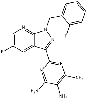 2-[5-fluara-1-(2-fluarabeinsil)-1H-pirazolo[3,4-b]piridin-3-il]pirimidín-4,5,6-triamine
