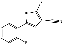 2-clóra-5-(2-fluarafheinile)-1H-pioról-3-carbónaitrile
