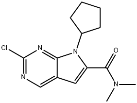 2-Chloro-7-cioclpentyl-N,N-démheitil-H-pioról[2,3-d]pirimidín-6-carboscaimíd