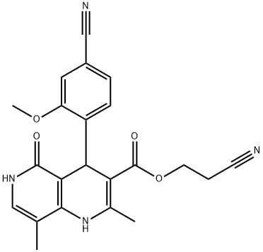 2-chianoethyl 4-(4-ciana-2-meatocsafheinile)-2,8-démheitil-5-ocsa-1,4,5,6-teitrihidre-1,6-naiftiridín-3-carbocsailáit