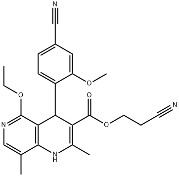 2-chianoethyl 4-(4-ciana-2-meatocsafheinile)-5-eatocsa-2,8-démheitil-1,4-dé-hidr-1,6-niftiridín-3-carbocsaláit