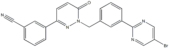 3-(1-(3-(5-brómaipirimidin-2-il)beinsile)-6-oxo-1,6-déhidripiridazin-3-il)beinsitríle