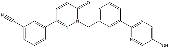 3-(1-(3-(5-hiodrocsaipirimidin-2-il)beinsile)-6-oxo-1,6-déhidripiridazin-3-il)beinsitríle