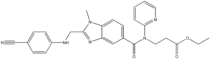 3-[[[2-[[(4-Cianafheinile)aimín]meitil]-1-meitil-1H-beansimidazol-5-il]carbónil]piridin-2-ilaimín]eistear eitile aigéid phróiónach