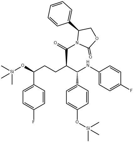 3-[(2R,5S)-5-(4-Fluarafheinile)-2-[(S)-[(4-fluarafheinile(aimín)]][4-[trímheitiolsil]-ocsa]feinil]meitil]-1- oxo-5-[(trímheitilsil)-ocsa]peinteil]-4-feinil-(4S)-2-oxazolidinone