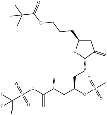 3-((2S,5S)-5-((3R,5R)-5-Meitil-3-((meitiolsulfóin)ocsa)-6-((trífhluaramethyl)sulfóinil)ocsa)heipt-6-ga-1- yl)-4-meitiléintetrahidreafuran-2-il)próipile pivalate