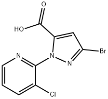 Aigéad 3-BroMo-1-(3-clóraipiridín-2-il)-1H-pirazole-5-carbocsaileacha