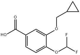 Aigéad 3-Ciclopropylmethoxy-4-difluoromethoxy-benzoic