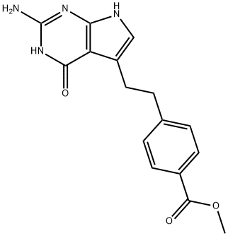 4-[2-(2-Aimín-4,7-dé-hidrea-4-oxo-1H-pioróló[2,3-d]pirimidin-5-il)eitil]eistear meitile aigéad beansóch