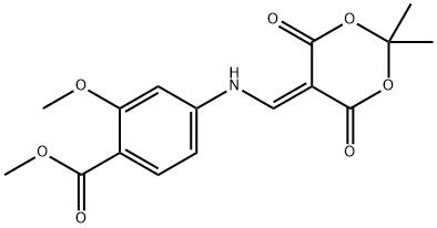 4-[(2,2-Démheitil-4,6-dé-ocsó-[1,3]dé-ocsán-5-ilidenemethyl)-aimín]-2-meitile-aigéad beansóch eistear meitile
