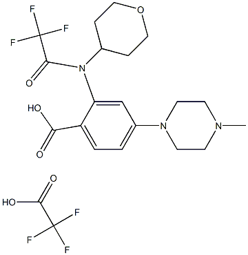 4-(4-meitilpiperazin-1-il)-2-[(teitrea-hidrea-4-il)(2,2,2-trífhluara-aicéitil)aimín]aigéad beansóch trífhluara-aicéatáit