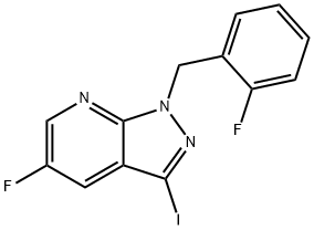 5-fluara-1-(2-fluarabeinsil)-3-iodó-1H-piorasól[3,4-b]piridín