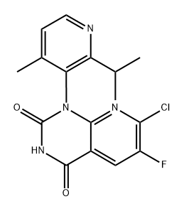 7-clóra-6-fluara-(1M)-1-[4-meitil-2-(própán-2-il)piridin-3-il]piridín[2,3-d]pirimidín-2,4(1H, 3H)-díon