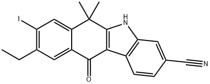 9-eitil-8-iodó-6,6-démheitil-11-oxo-6,11-dé-hidr-5H-beansó[b]carbazole-3-carbónáitrile