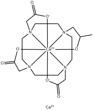 Cailcáit(1-),[10-[2-(hiodrocsa-kO)próipil]-1,4,7,10-teitrea-aiciacladéatón-1,4,7-tríaicéatáit(3-)-kN1,kN4,kN7,kN10, kO1, kO4,kO7]-, cailciam (2:1) (9CI)