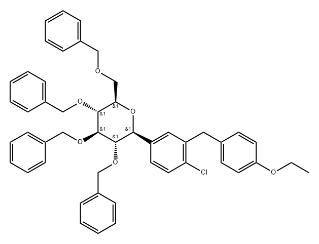 D-Glucitol, 1,5-ainhidr-1-C-[4-clóra-3-[(4-eatocsafeinil)meitil]feinil]-2,3,4,6-tetrakis-O-(feanilmheitil)-, ( 1S)-