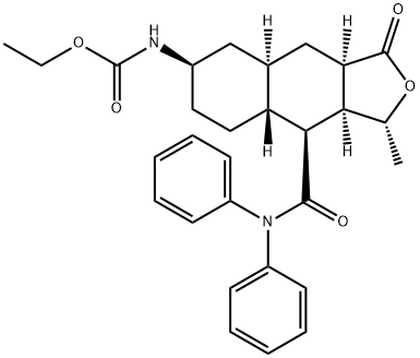 Eitile ((1R,3aR,4aR,6R,8aR,9S,9aS)-9-(défheinilecarbamoil)-1-meitil-3-ocsa-déicihidronaphóta[2,3-c]fúrán-6-il)carbamáit
