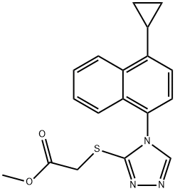 Meitil 2-((4-(4-cioclpróipilnaftailéin-1-il)-4H-1,2,4-triazol-3-il)thio)aicéatáit