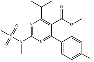 Meitil 4-(4-fluarafheinil)-6-iseapróipil-2-[(N-meitil-N-meitil-meitil)aimín]pirimidín-5-carbocsailáit