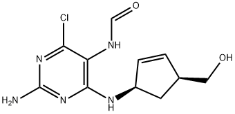 N-[2-Aimín-4-clóra-6-[[(1R,4S)-4-(hiodrocsaimeitil)-2-cioclipenten-1-il]aimín]-5-pirimidinil]formaimíd