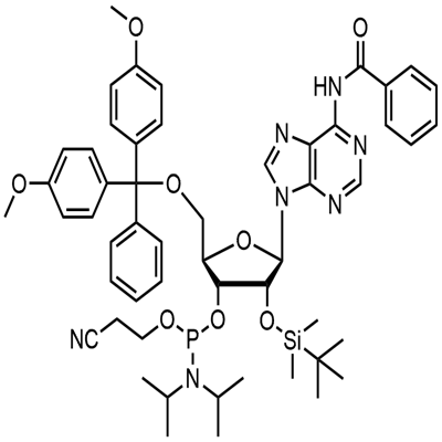 N-Beinzoyl-5'-O- (4,4-Démheathocsaitritile)-2'-O-[(treor-bhúitile)démheitiolsil]adenosine-3'-(2-cyanoethyl-N,N-déiseapróipil)fosfaraimít